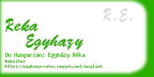 reka egyhazy business card
